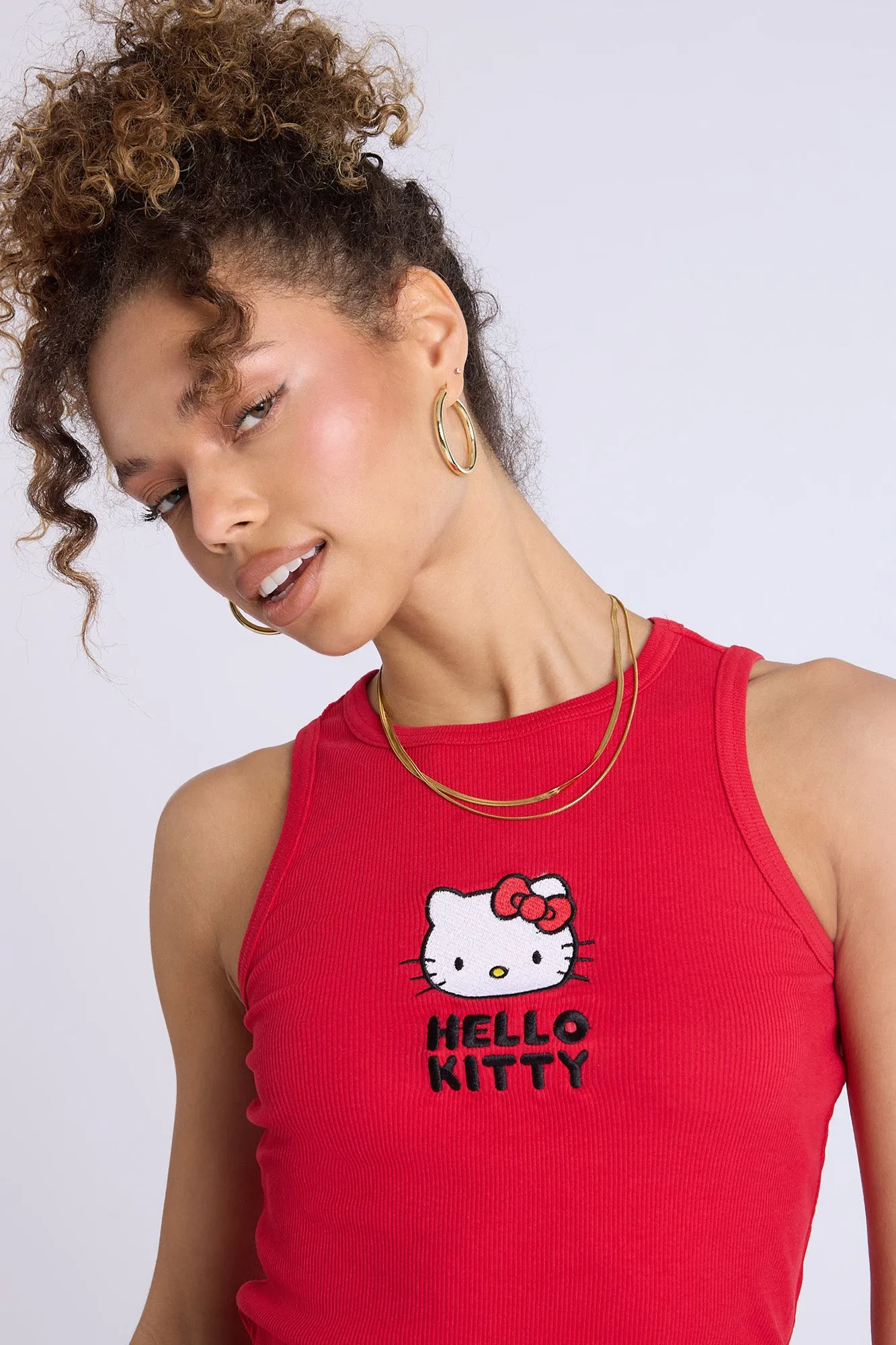 Hello Kitty Graphic Ribbed High Neck Tank Top sold by Bluenotes product image thumbnail 2