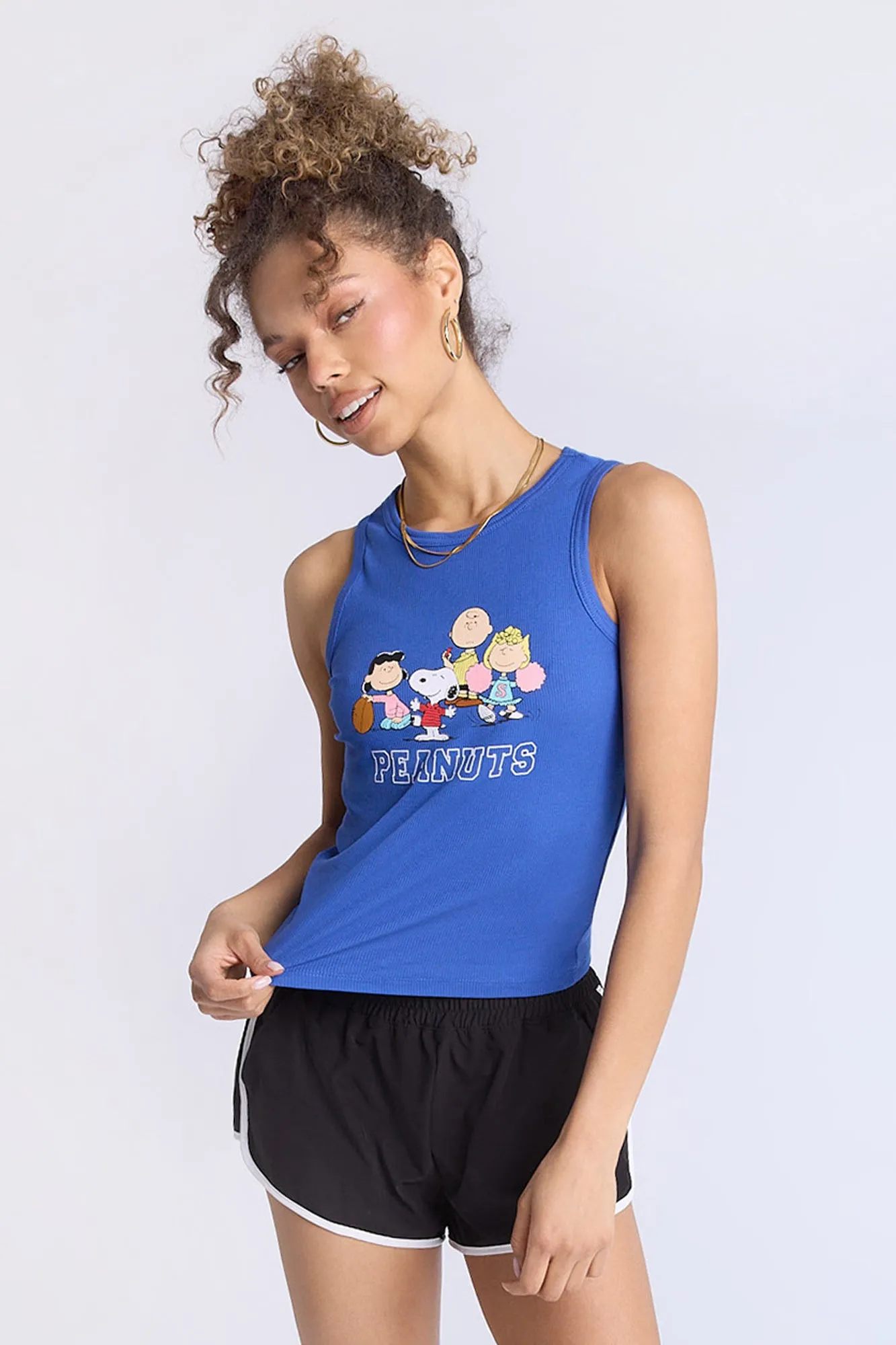 Peanuts Graphic Ribbed High Neck Tank Top sold by Bluenotes