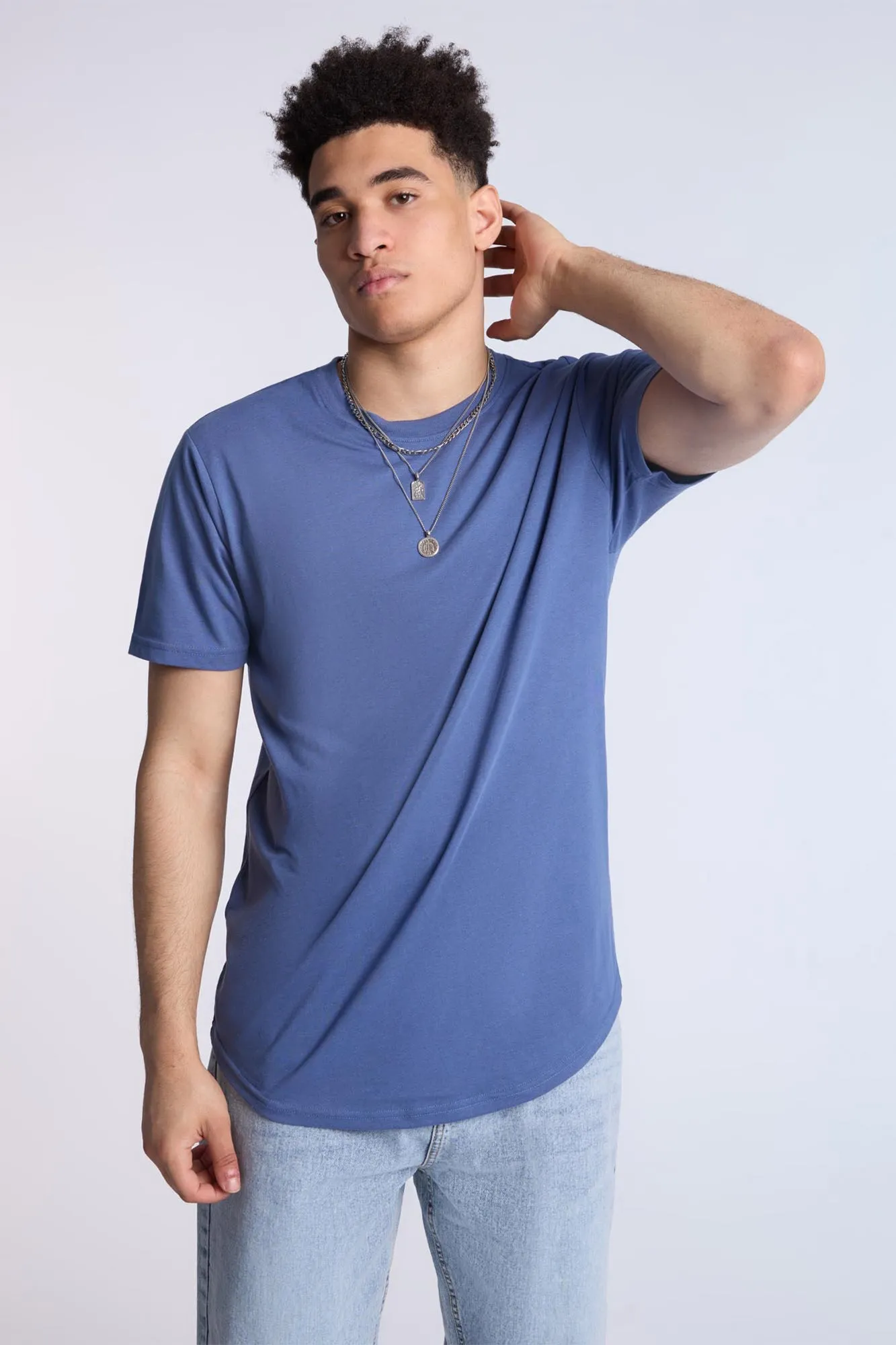 Essentials Scoop Hem Crew Neck Tee sold by Bluenotes
