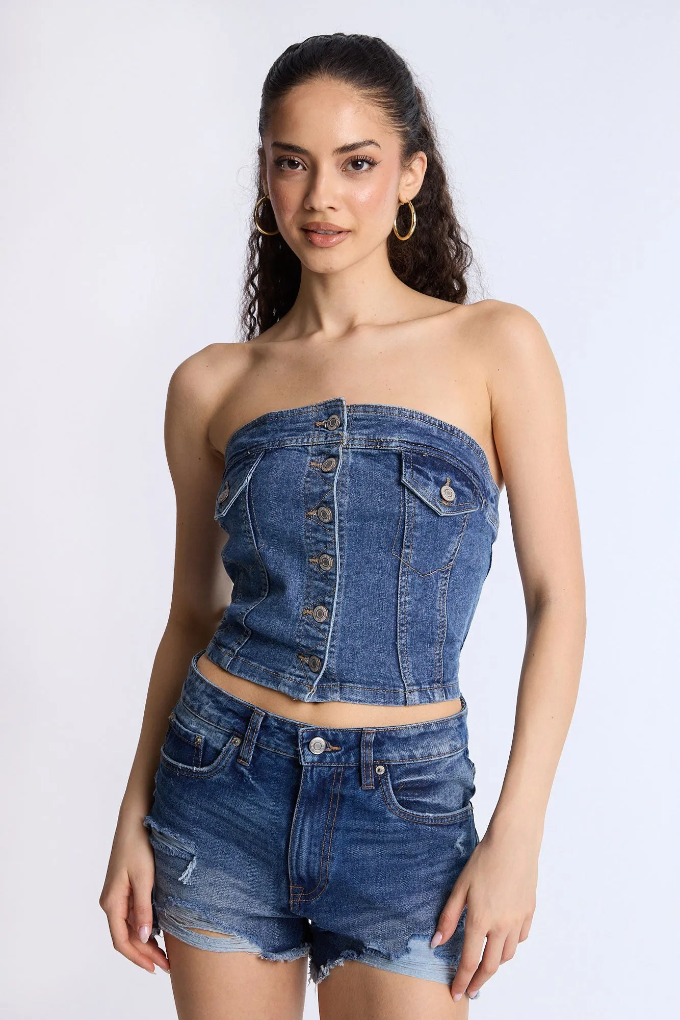 Denim Strapless Top sold by Bluenotes