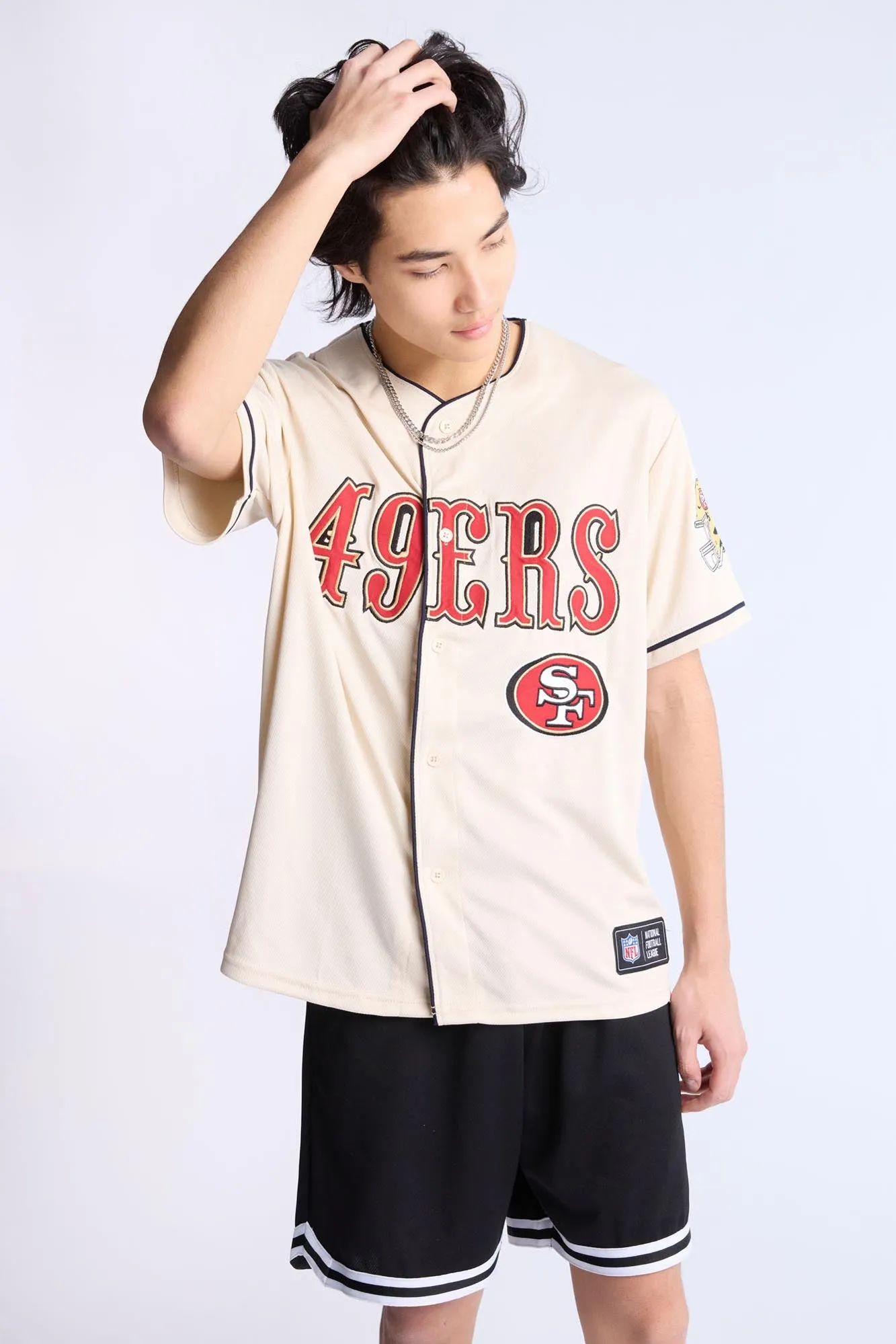 San Francisco 49ers Button-Up Baseball Jersey sold by Bluenotes