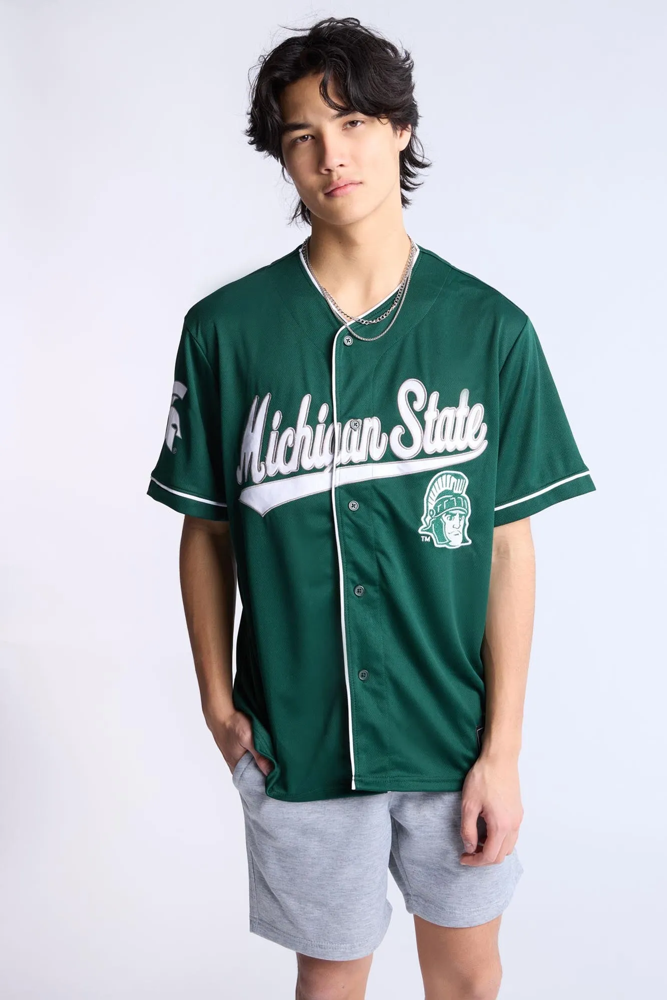 Michigan State Button-Up Baseball Jersey sold by Bluenotes