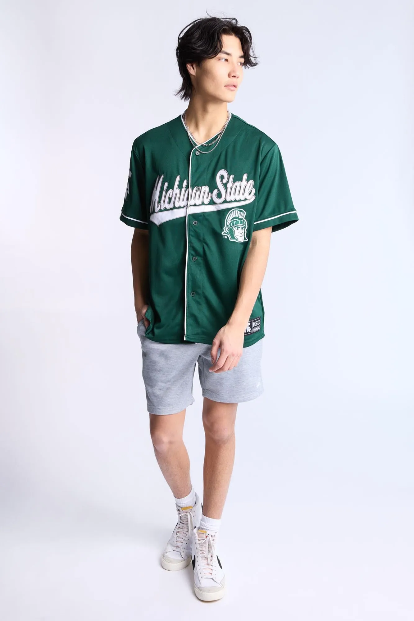 Michigan State Button-Up Baseball Jersey sold by Bluenotes product image thumbnail 4