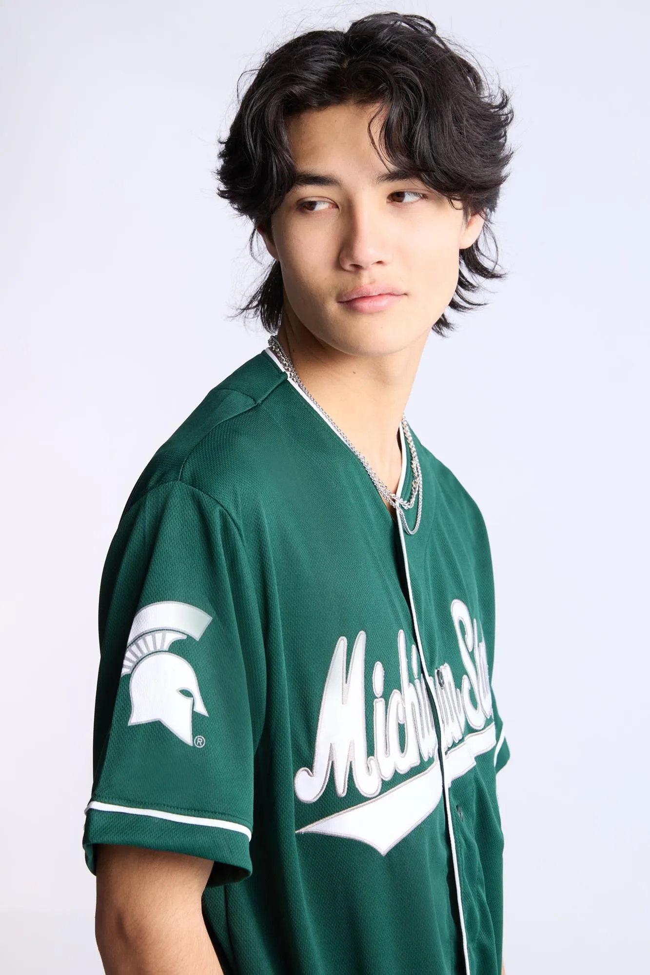 Michigan State Button-Up Baseball Jersey sold by Bluenotes product image thumbnail 2