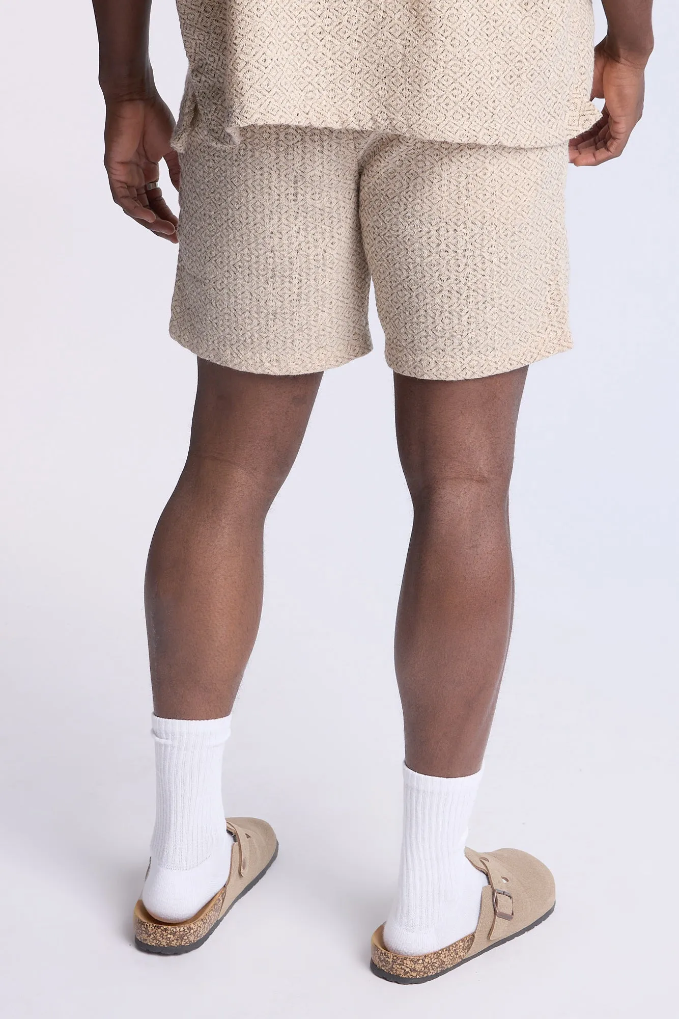 Textured Geometric Knit Pattern Shorts sold by Bluenotes product image thumbnail 3