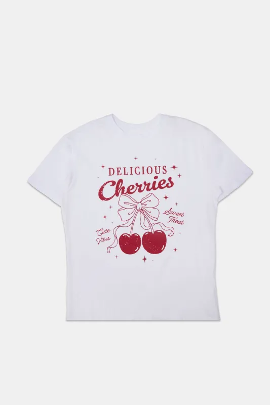 Delicious Cherries Graphic Boyfriend Tee sold by Bluenotes