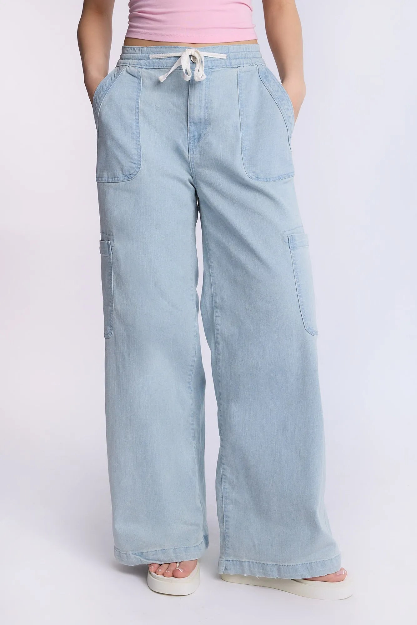 High Rise Drapey Baggy Cargo Jeans sold by Bluenotes product image thumbnail 2