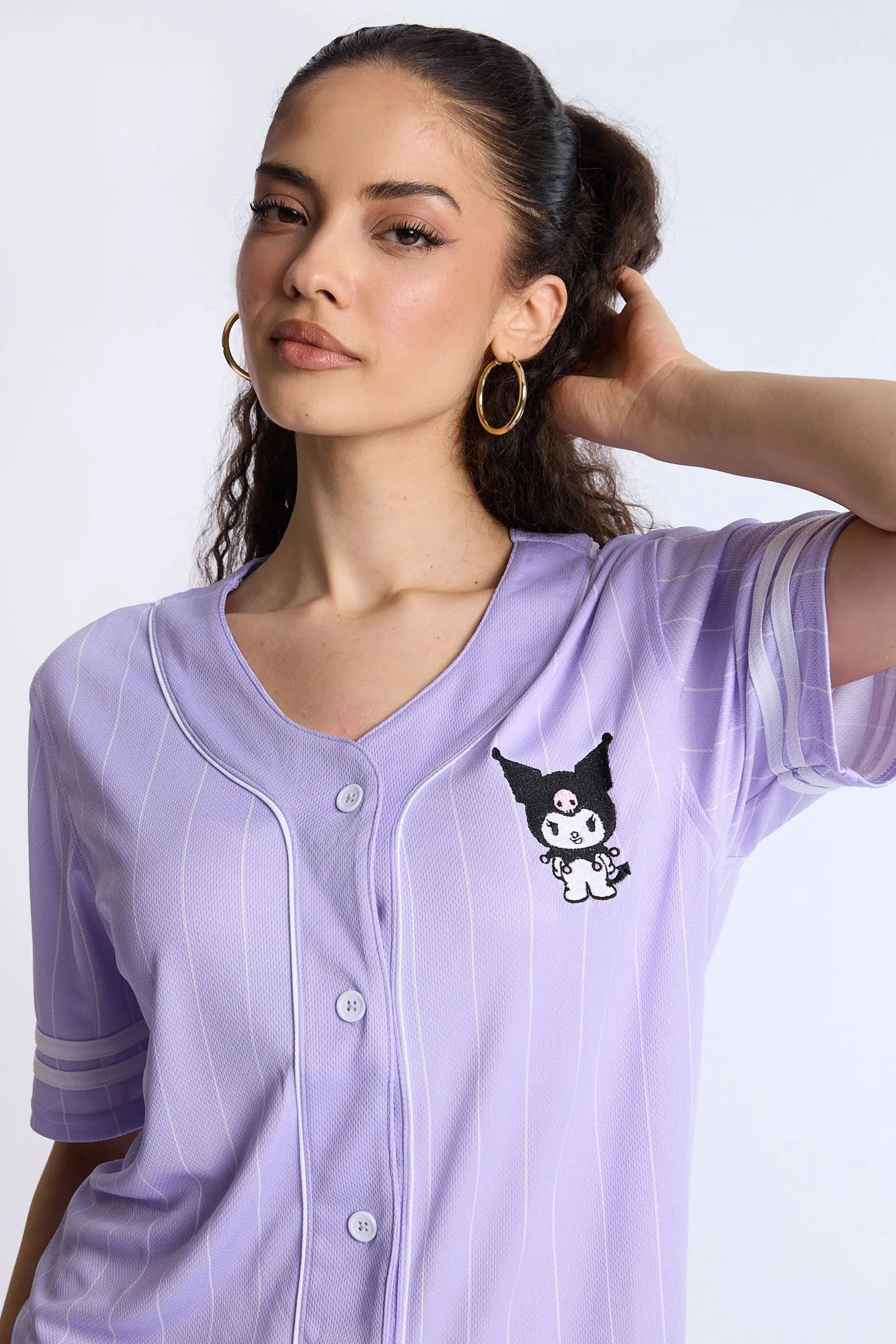 Kuromi Mesh Baseball Jersey sold by Bluenotes product image thumbnail 3