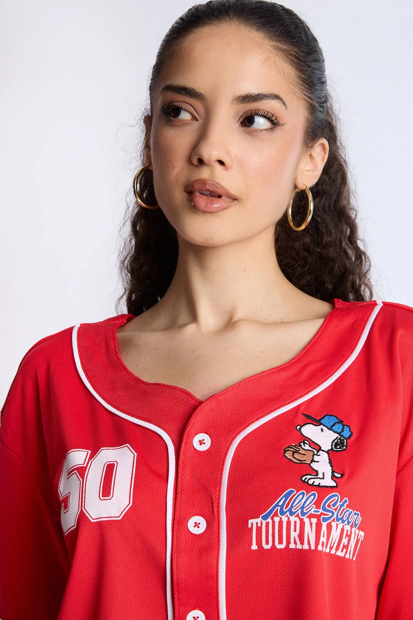 Snoopy 50 Mesh Cropped Jersey sold by Bluenotes product image thumbnail 3