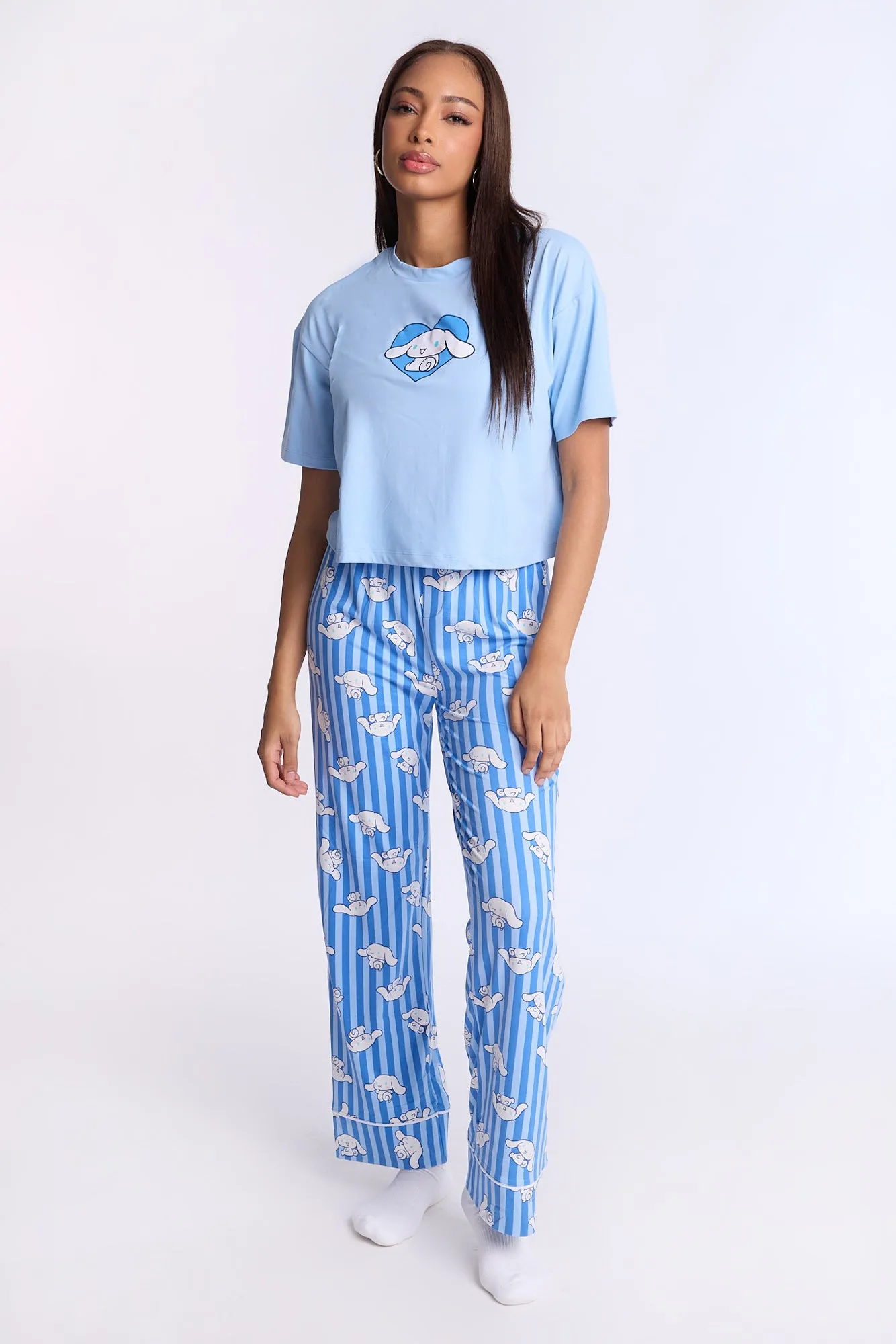 Cinnamoroll Super Soft Pajama Tee And Pants 2-Piece Set sold by Bluenotes