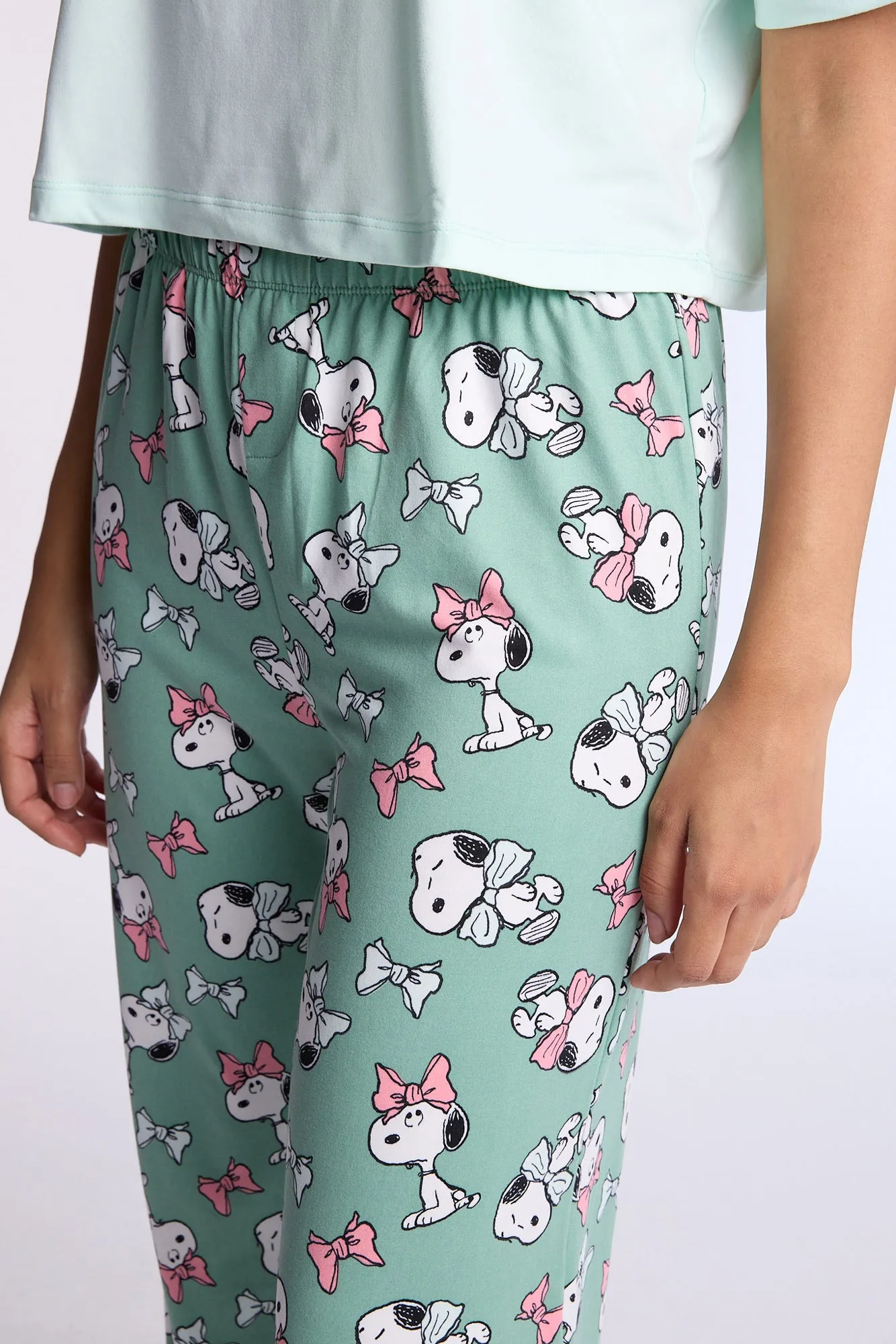 Peanuts Bow Super Soft Pajama Tee And Pants 2-Piece Set sold by Bluenotes product image thumbnail 4