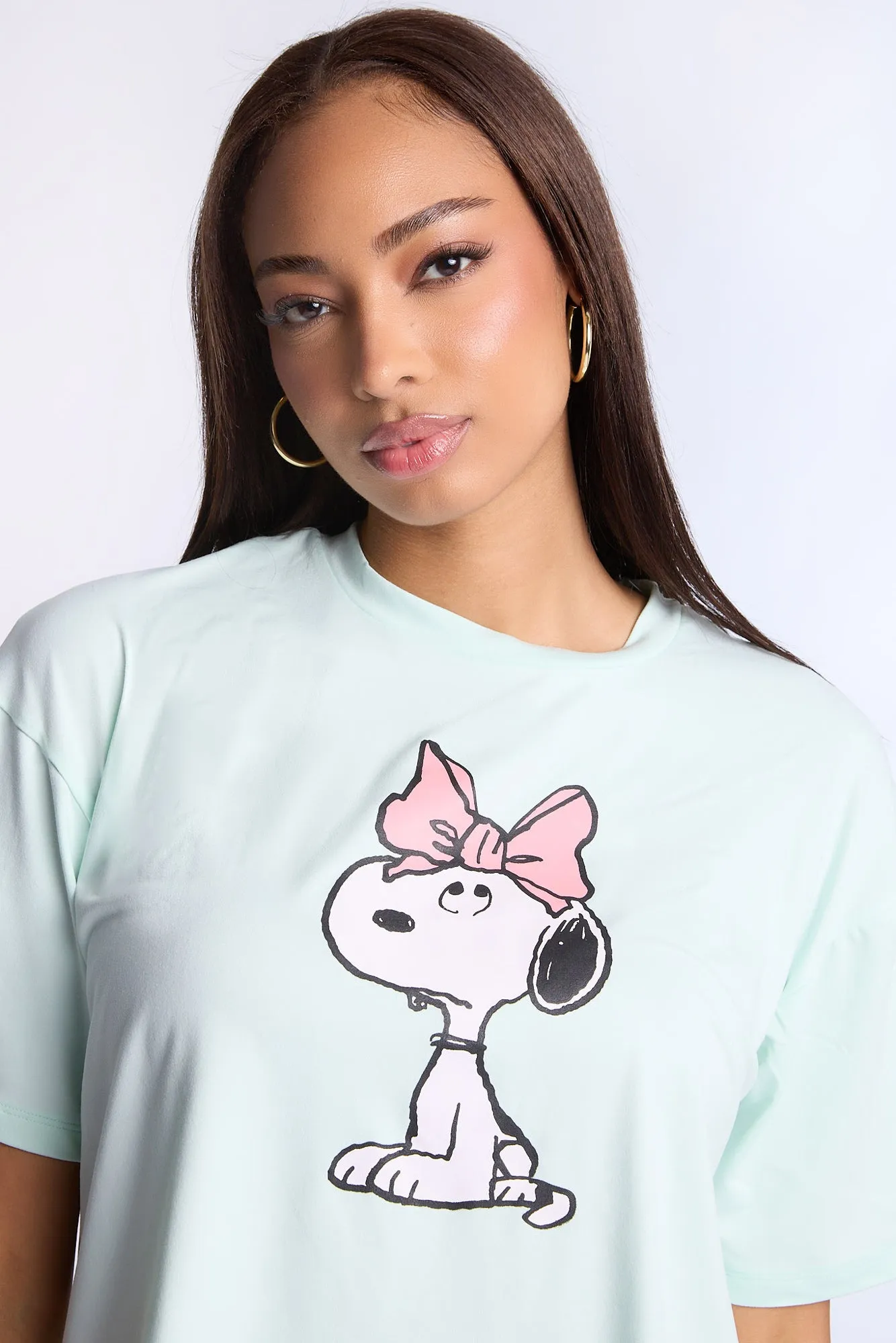 Peanuts Bow Super Soft Pajama Tee And Pants 2-Piece Set sold by Bluenotes product image thumbnail 5