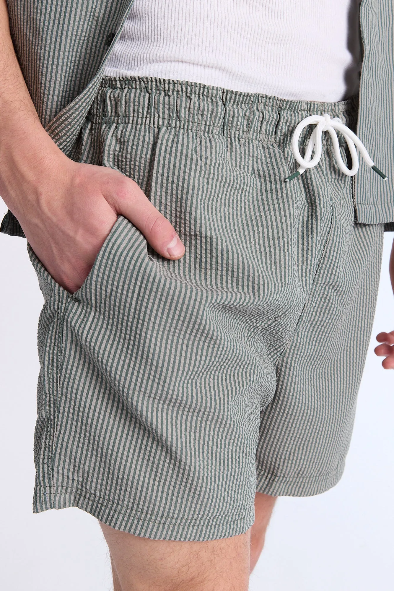 Striped Seersucker 5.5" Swim Trunks sold by Bluenotes product image thumbnail 2