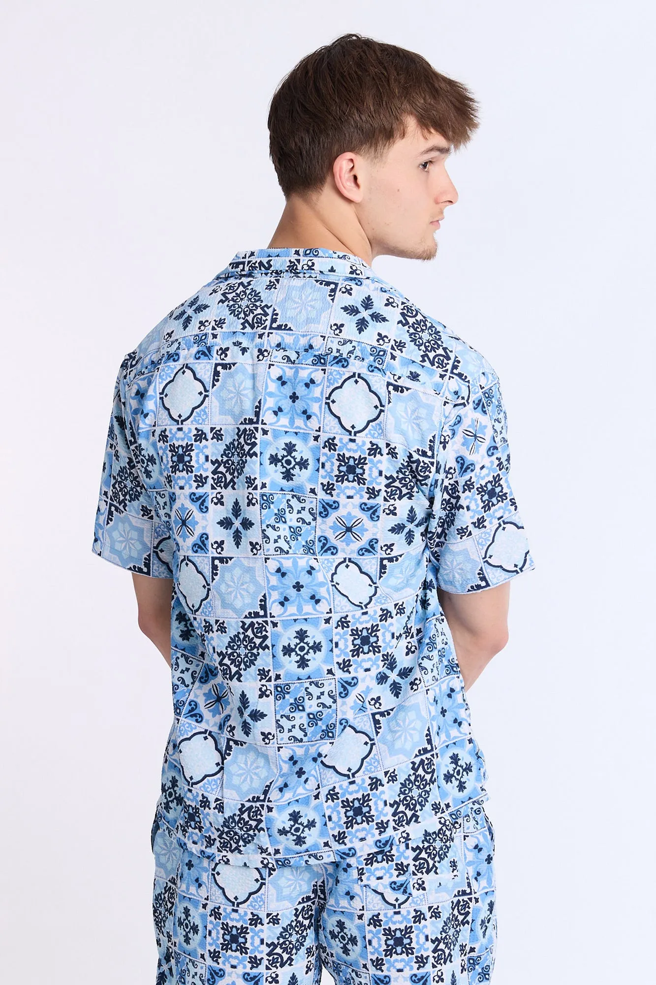 Mosaic Seersucker Short Sleeve Shirt sold by Bluenotes product image thumbnail 4
