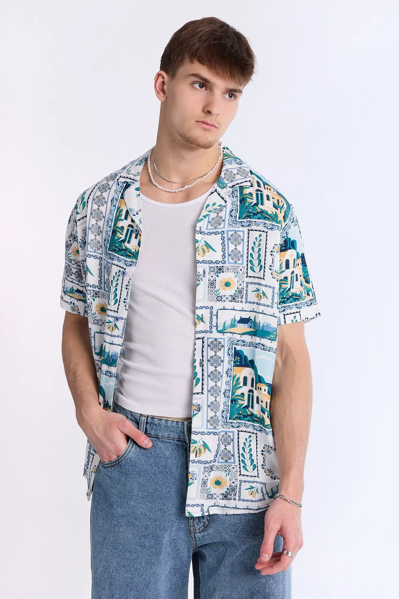 Destination Graphic Short Sleeve Resort Shirt sold by Bluenotes