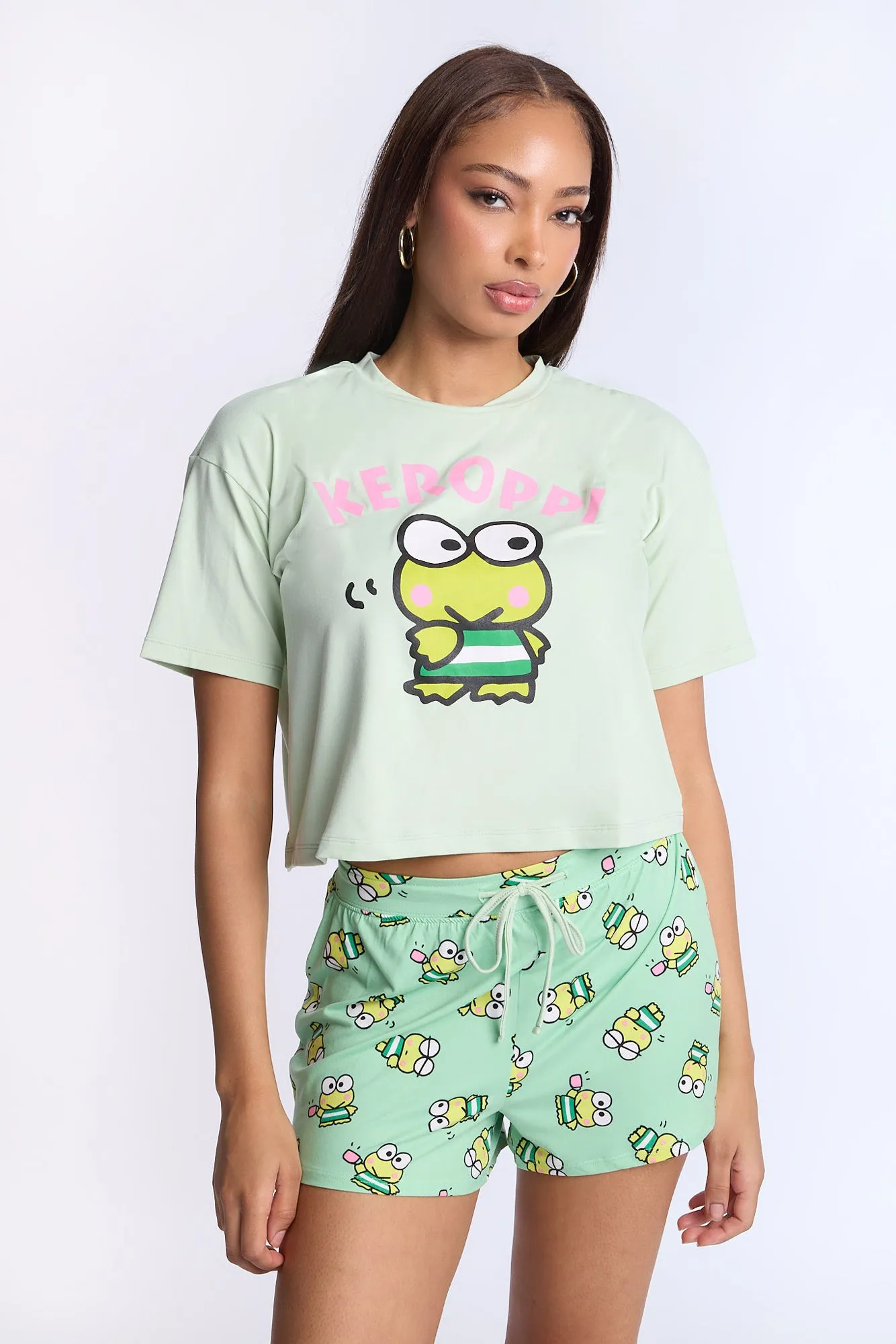 Keroppi Super Soft Pajama Tee And Shorts 2-Piece Set sold by Bluenotes