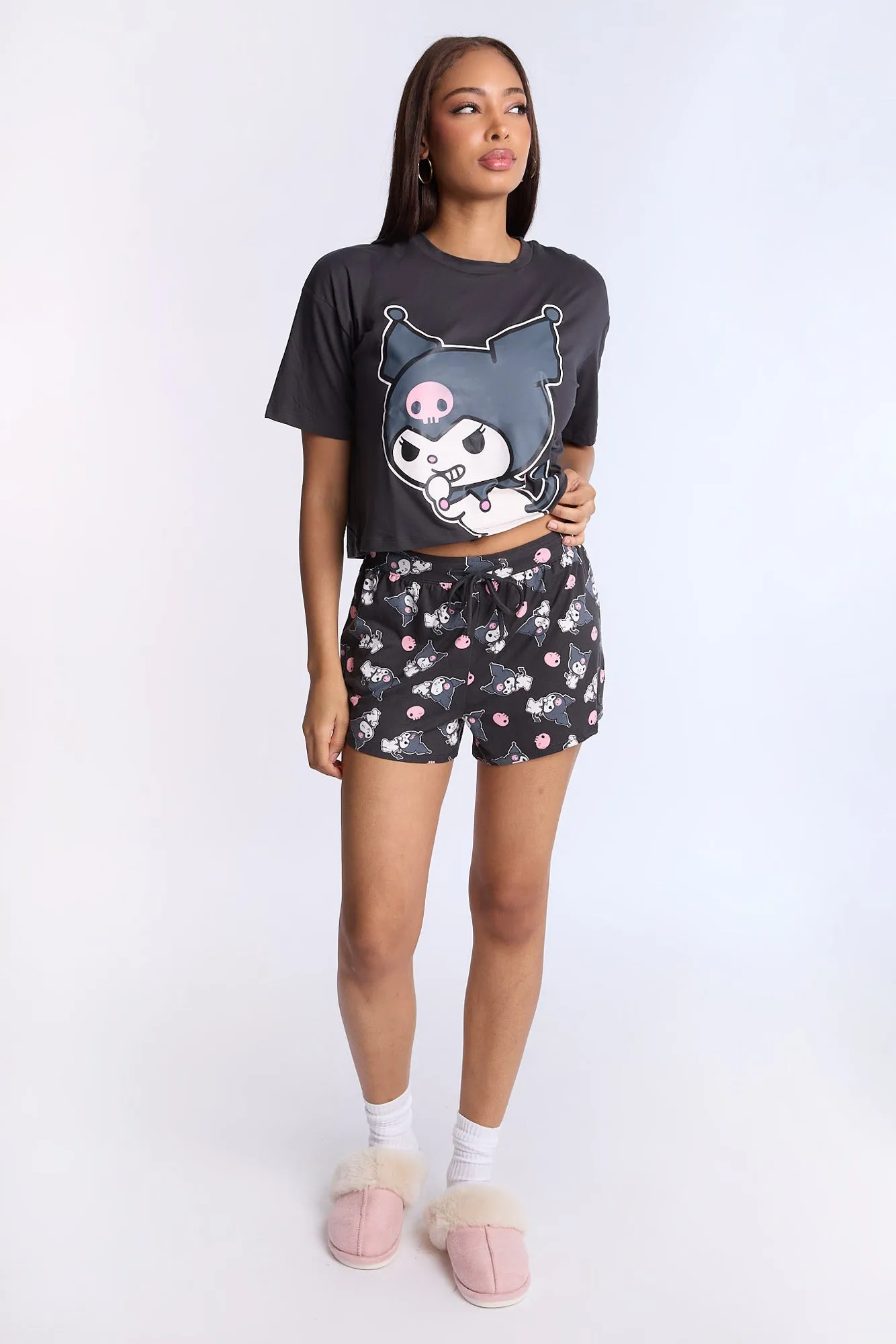 Kuromi Super Soft Pajama Tee And Shorts 2-Piece Set sold by Bluenotes product image thumbnail 4