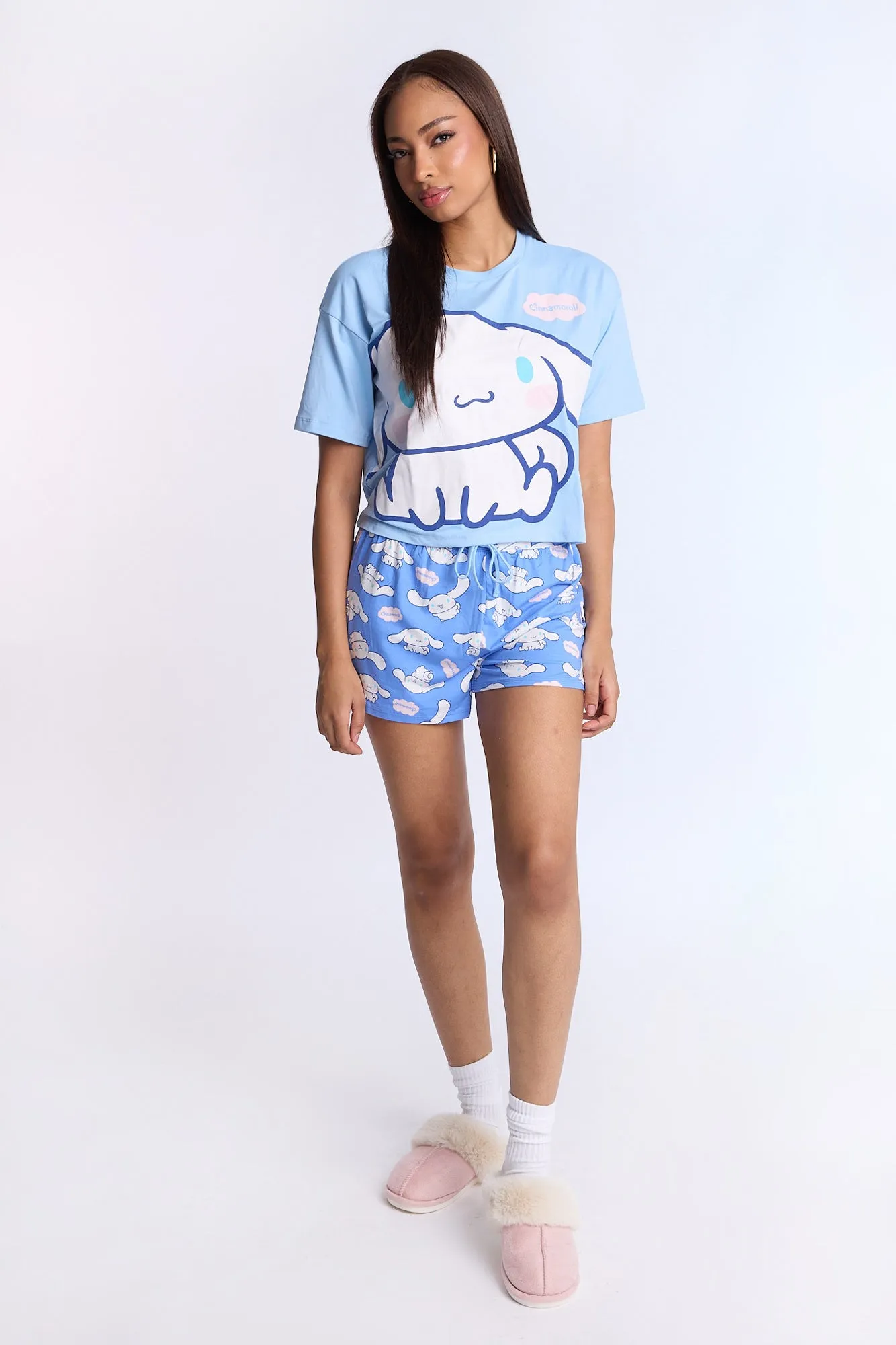 Cinnamoroll Super Soft Pajama Tee And Shorts 2-Piece Set sold by Bluenotes product image thumbnail 4