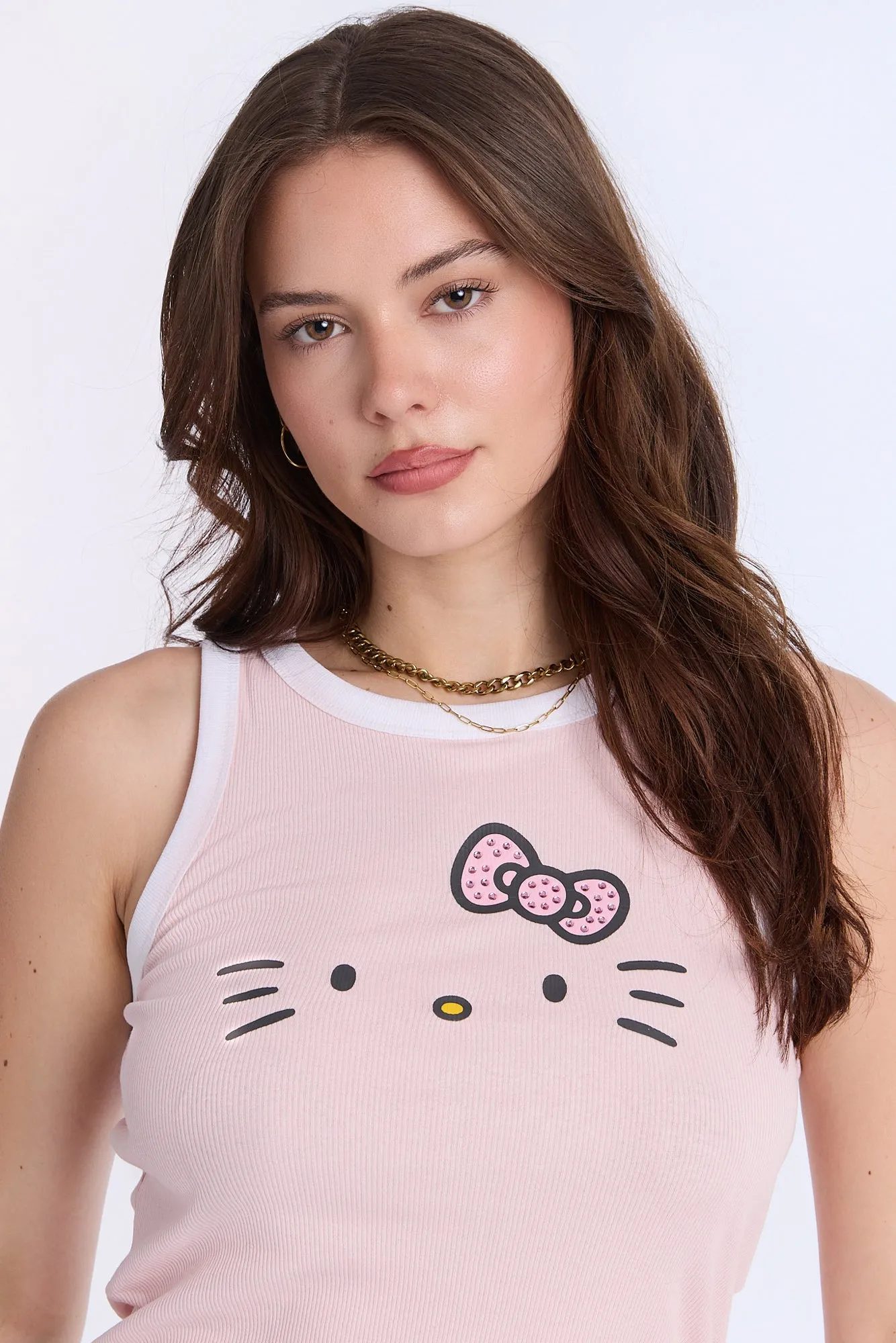 Hello Kitty Graphic Rhinestones Tank Top sold by Bluenotes product image thumbnail 2