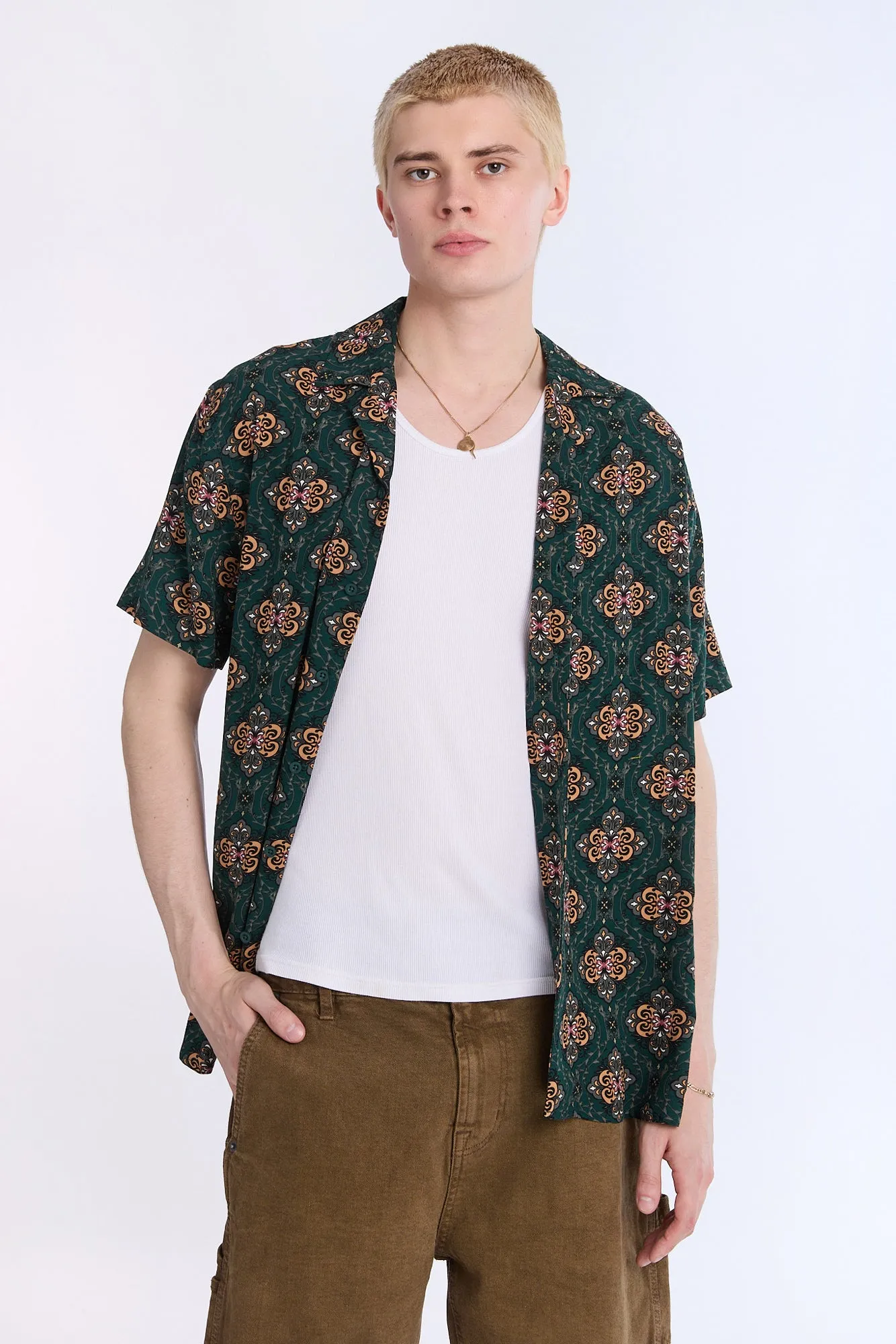 Patterned Graphic Short Sleeve Resort Shirt sold by Bluenotes