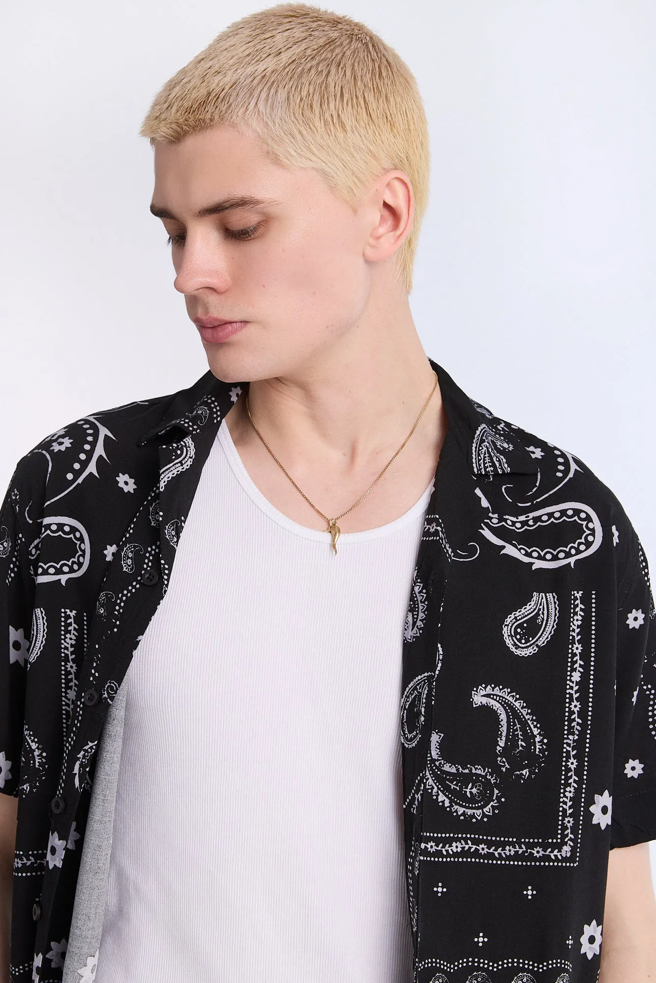 Distressed Bandana Short Sleeve Resort Shirt sold by Bluenotes product image thumbnail 2