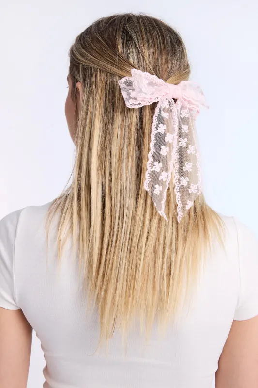 Lace Bow Clip sold by Bluenotes