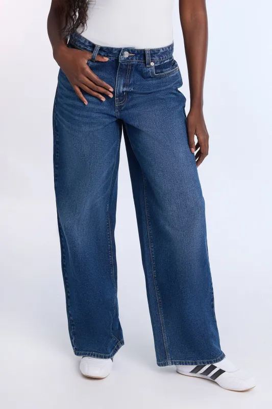 AERO Low Rise Baggy Wide Leg Jeans sold by Bluenotes