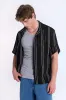 Linen-Blend Textured Striped Short Sleeve Shirt sold by Bluenotes