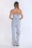 Strapless Baggy Denim Jumpsuit sold by Bluenotes