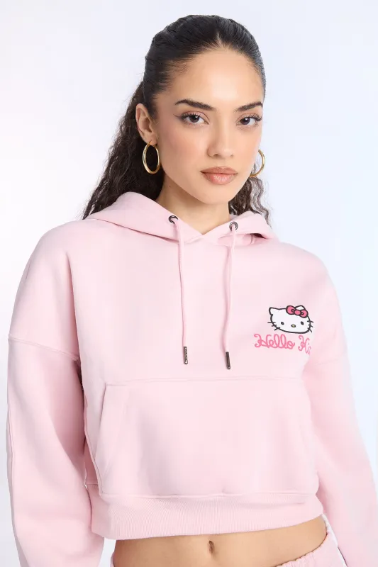 Hello Kitty Graphic Cropped Hoodie sold by Bluenotes
