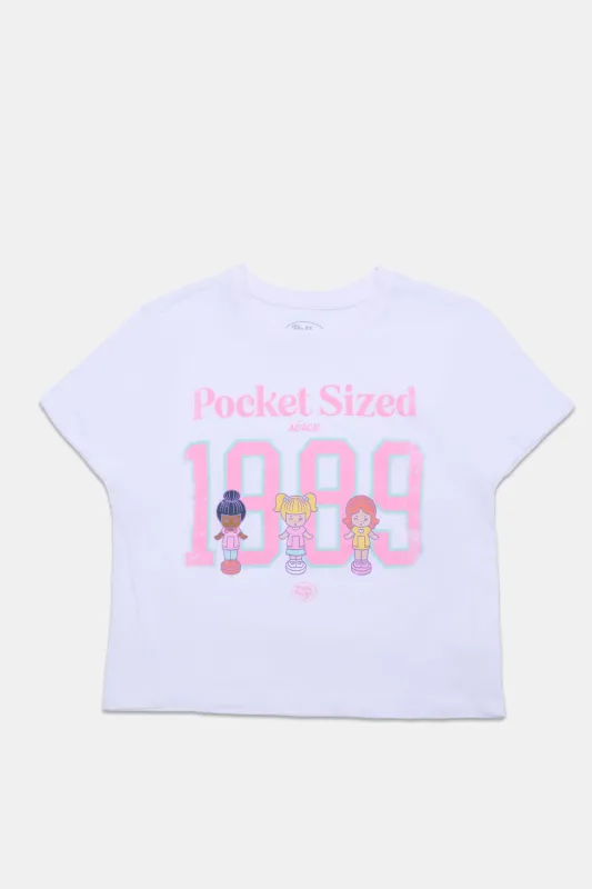 Polly Pocket Pocket Size Since 1989 Graphic Boxy Cropped Tee sold by Bluenotes