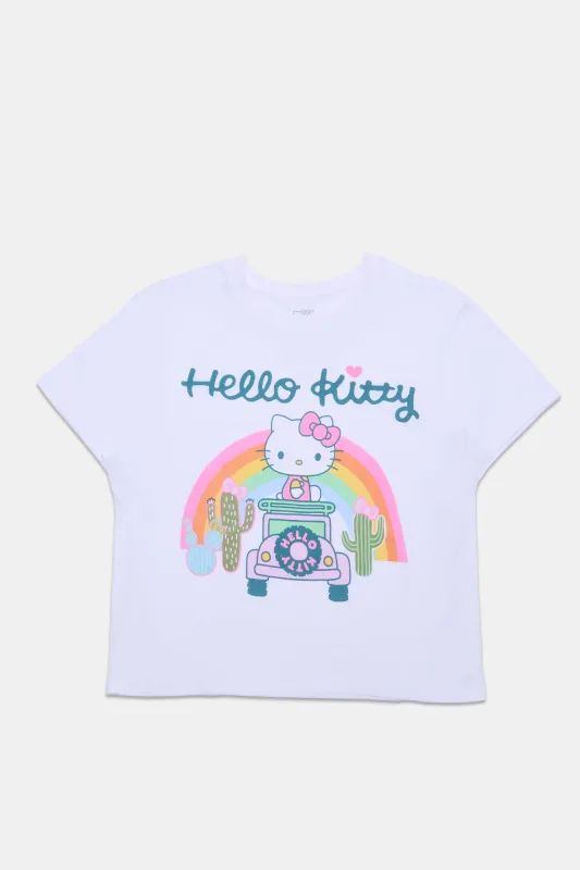 Hello Kitty Car Graphic Boxy Cropped Tee sold by Bluenotes