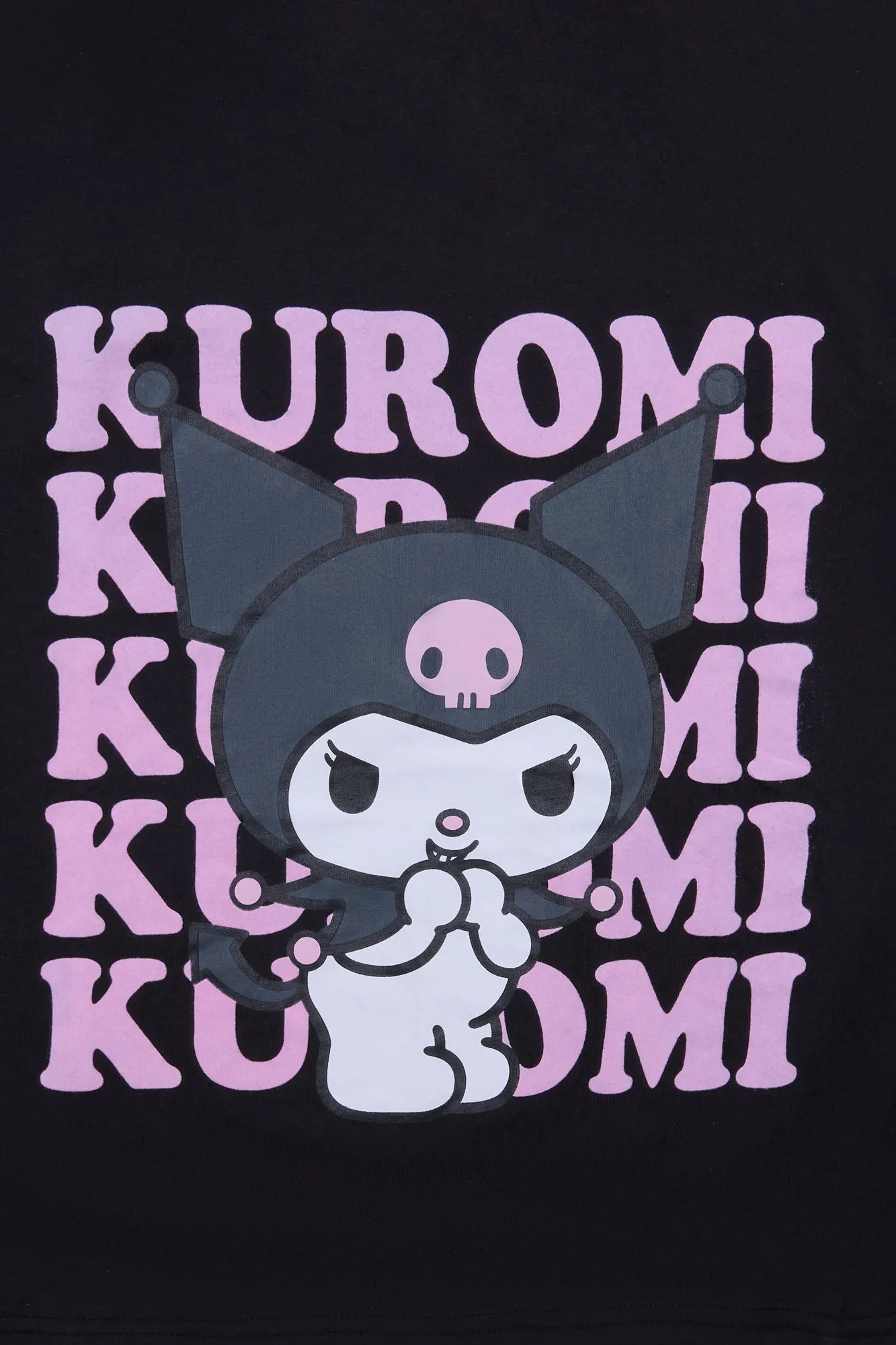 Kuromi Flocked Graphic Boxy Cropped Tee sold by Bluenotes product image thumbnail 2
