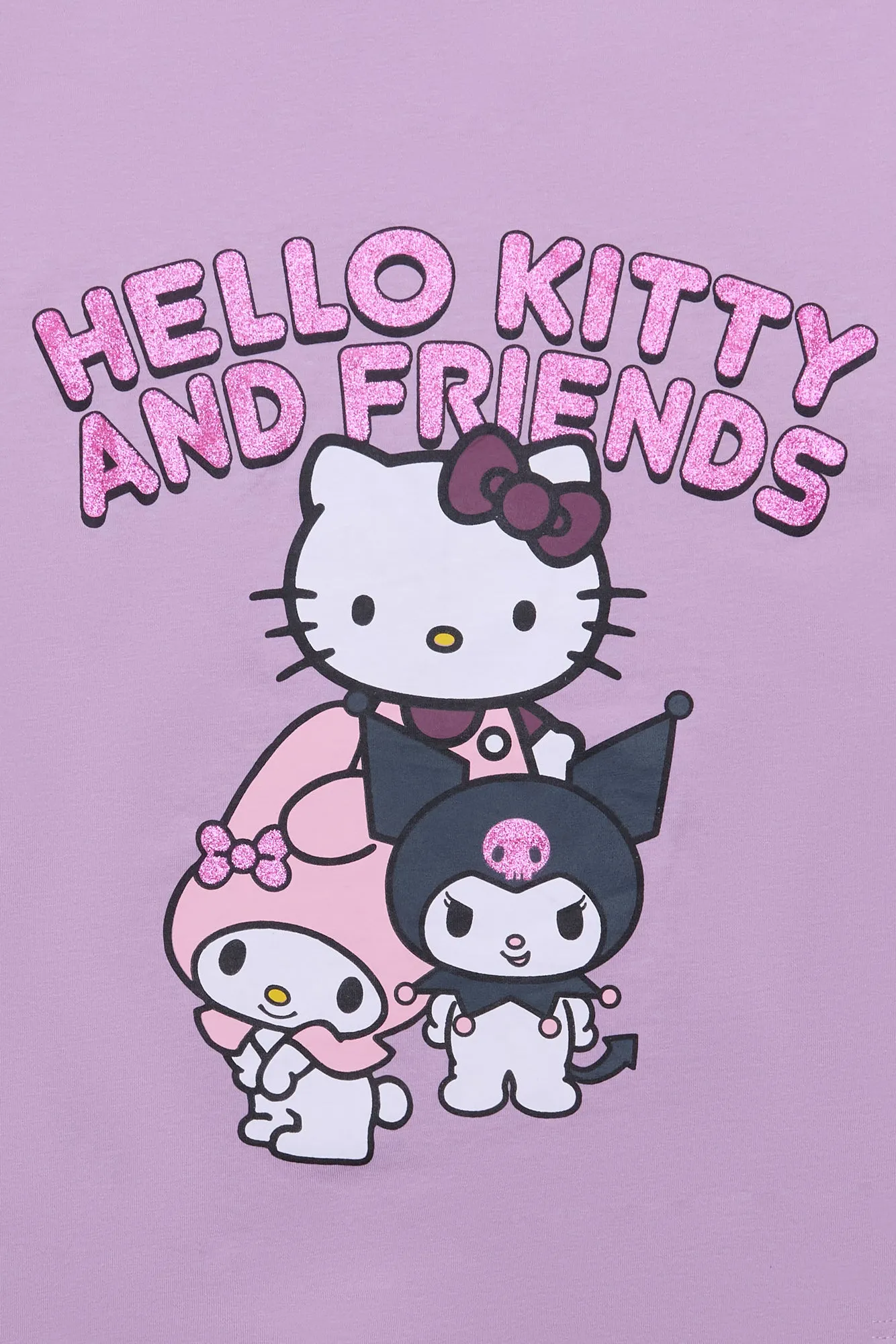 Hello Kitty And Friends Glitter Graphic Boxy Cropped Tee sold by Bluenotes product image thumbnail 2