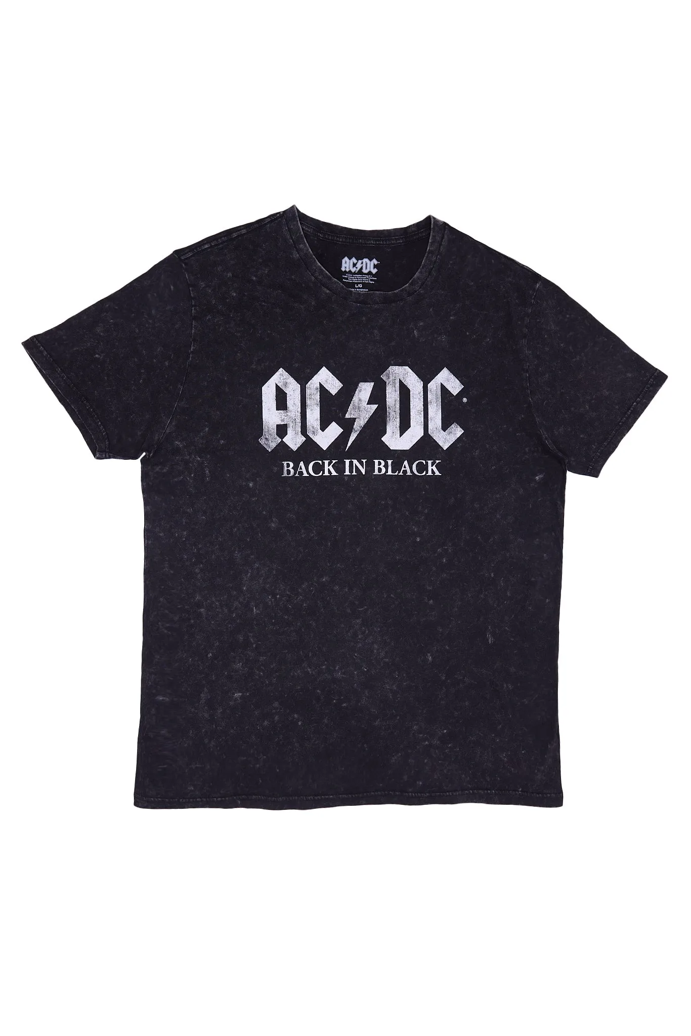 AC/DC Back In Black Graphic Acid Wash Tee sold by Bluenotes