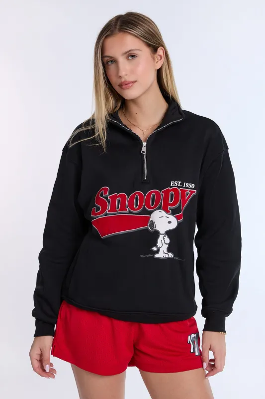 Peanuts Snoopy Quarter-Zip Sweatshirt sold by Bluenotes