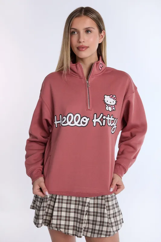 Hello Kitty Quarter-Zip Sweatshirt made by Aeropostale