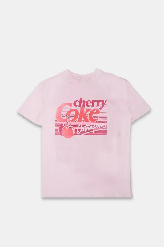 Cherry Coca-Cola Graphic Boyfriend Tee sold by Bluenotes