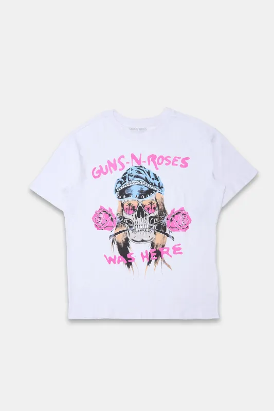 Guns N' Roses Was Here Graphic Boyfriend Tee sold by Bluenotes