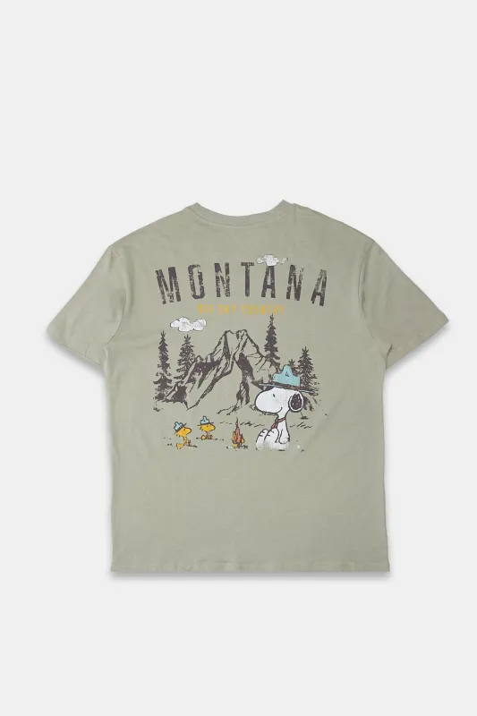 Camp Snoopy Peanuts Montana Graphic Boyfriend Tee sold by Bluenotes