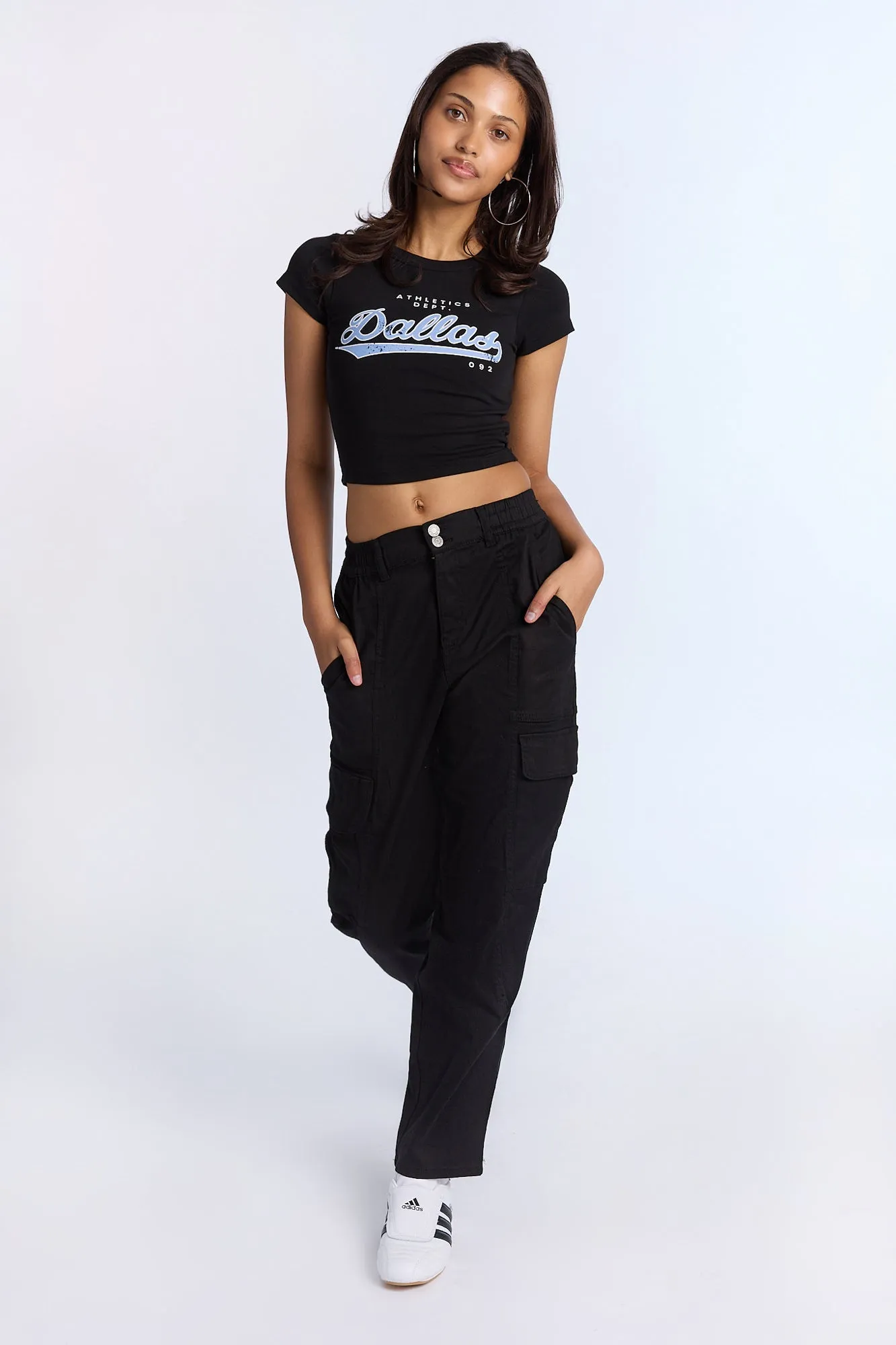 High Rise Twill Cargo Straight Leg Pants sold by Bluenotes product image thumbnail 5