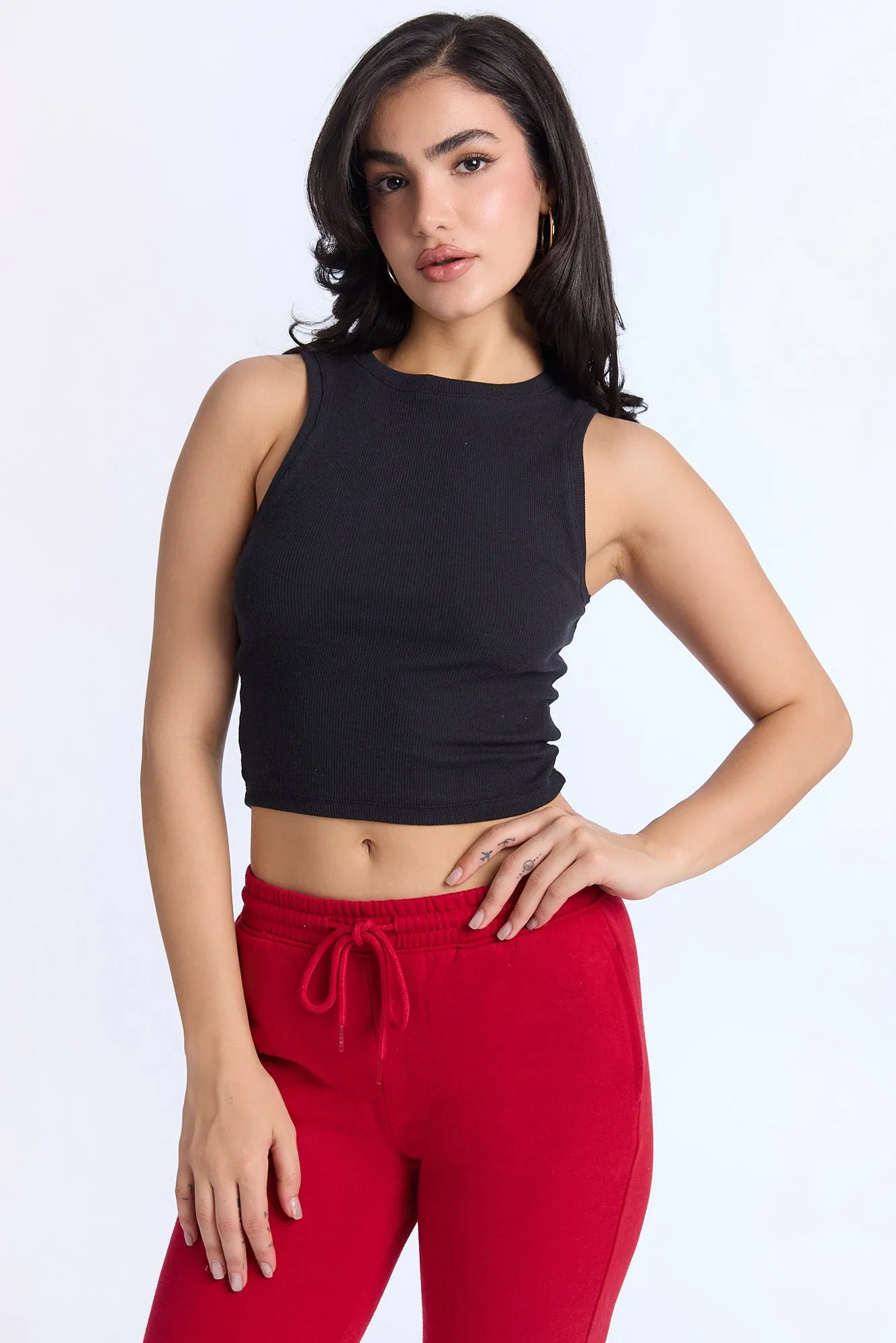 AERO Ribbed High Neck Tank Top sold by Bluenotes product image thumbnail 2