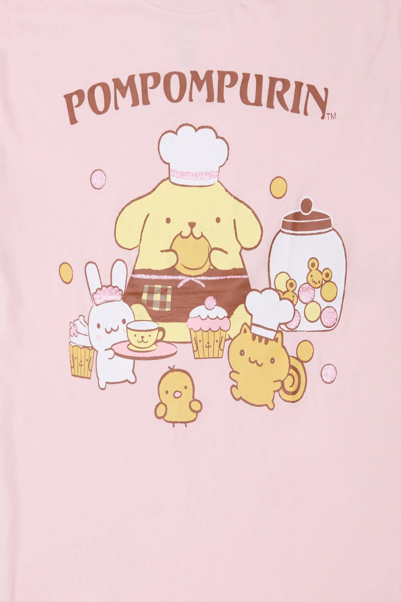 Pompompurin Glitter Graphic Boyfriend Tee sold by Bluenotes product image thumbnail 2