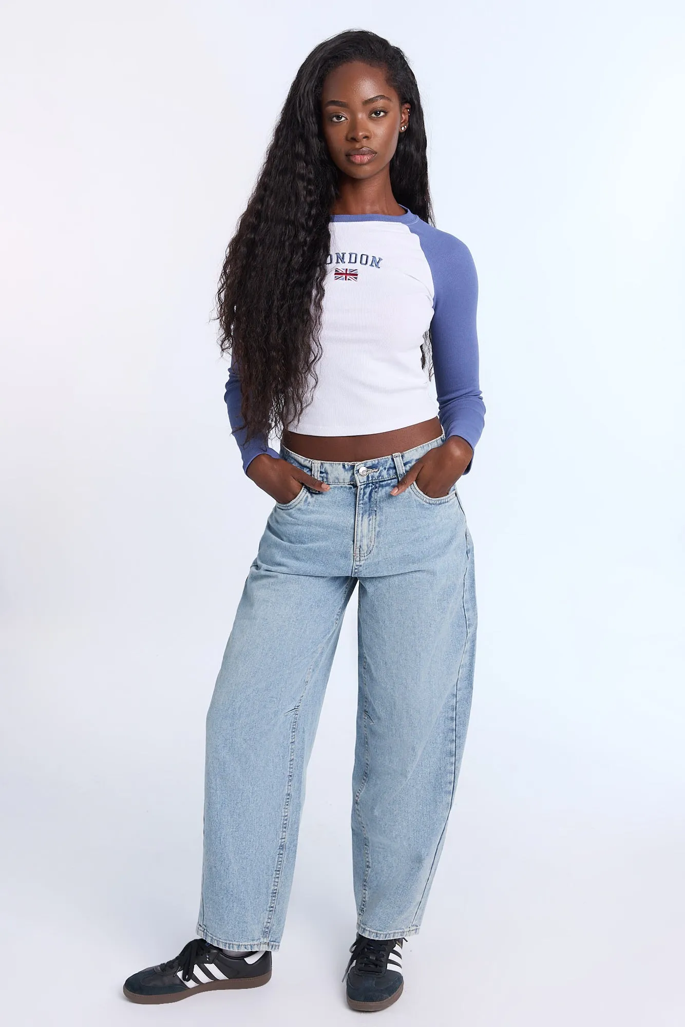 London Embroidered Graphic Raglan Long Sleeve Tee sold by Bluenotes product image thumbnail 4