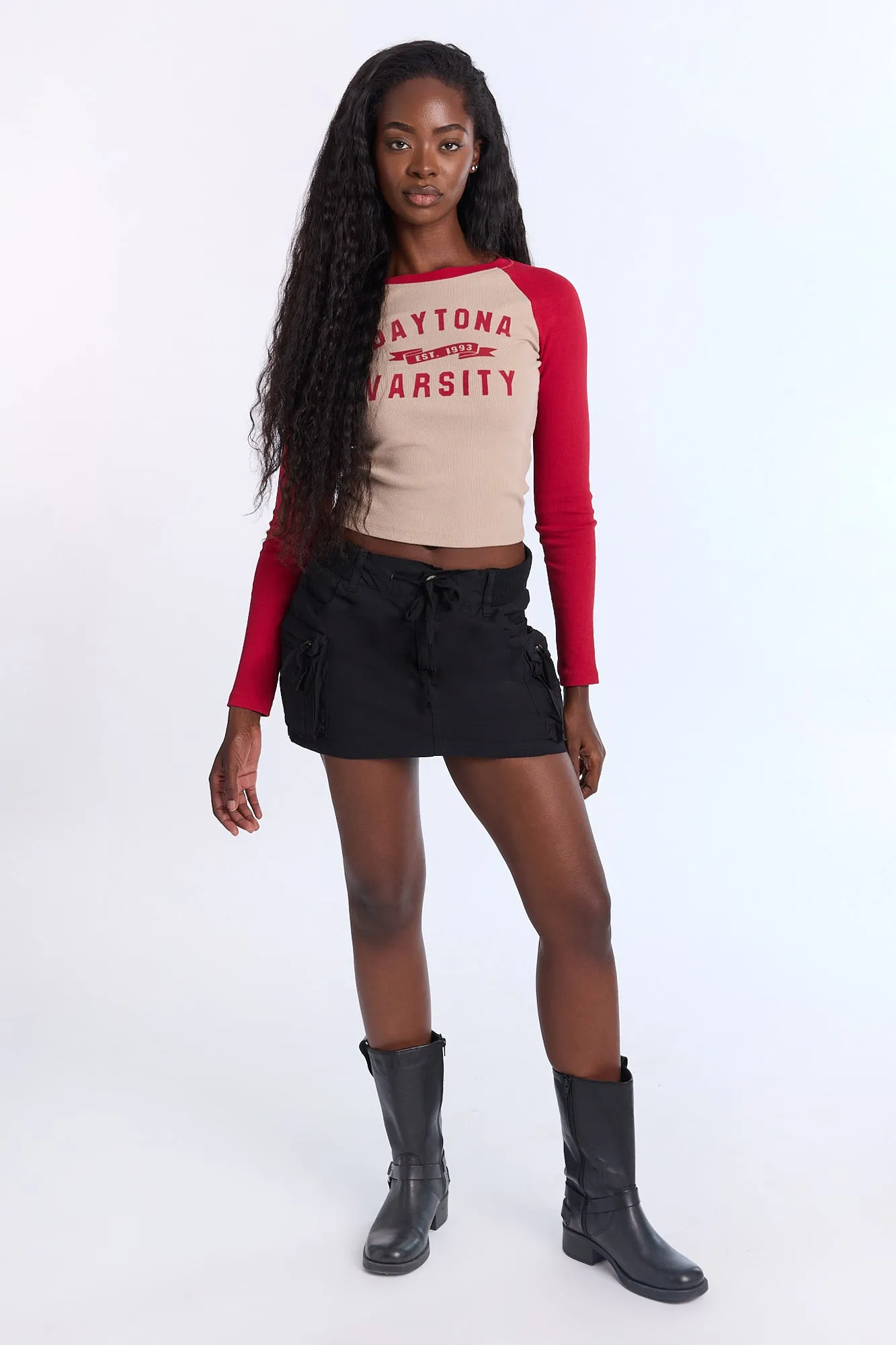 Daytona Flocked Graphic Raglan Long Sleeve Tee sold by Bluenotes product image thumbnail 4