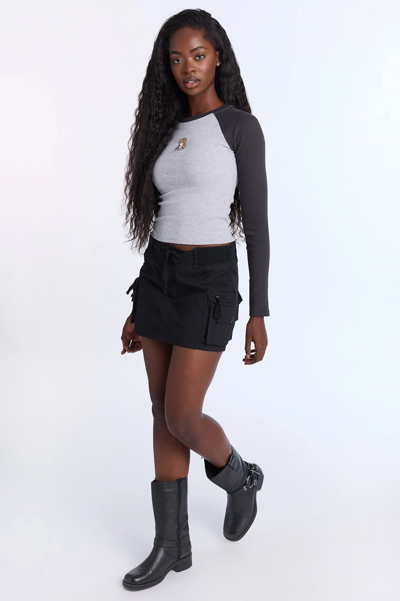 Teddy Embroidered Graphic Raglan Long Sleeve Tee sold by Bluenotes product image thumbnail 4