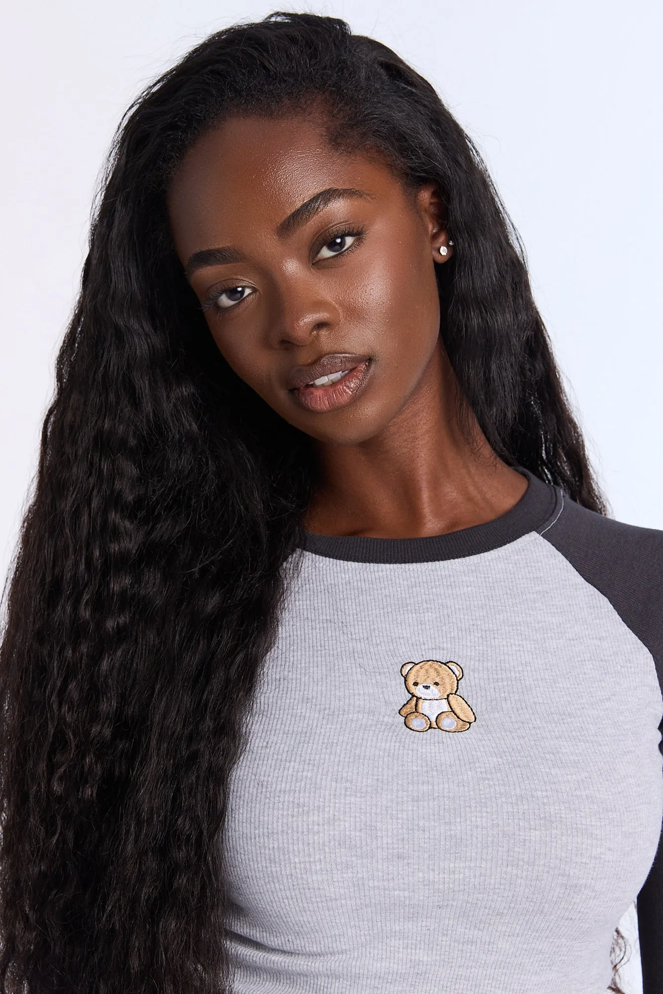 Teddy Embroidered Graphic Raglan Long Sleeve Tee sold by Bluenotes product image thumbnail 2