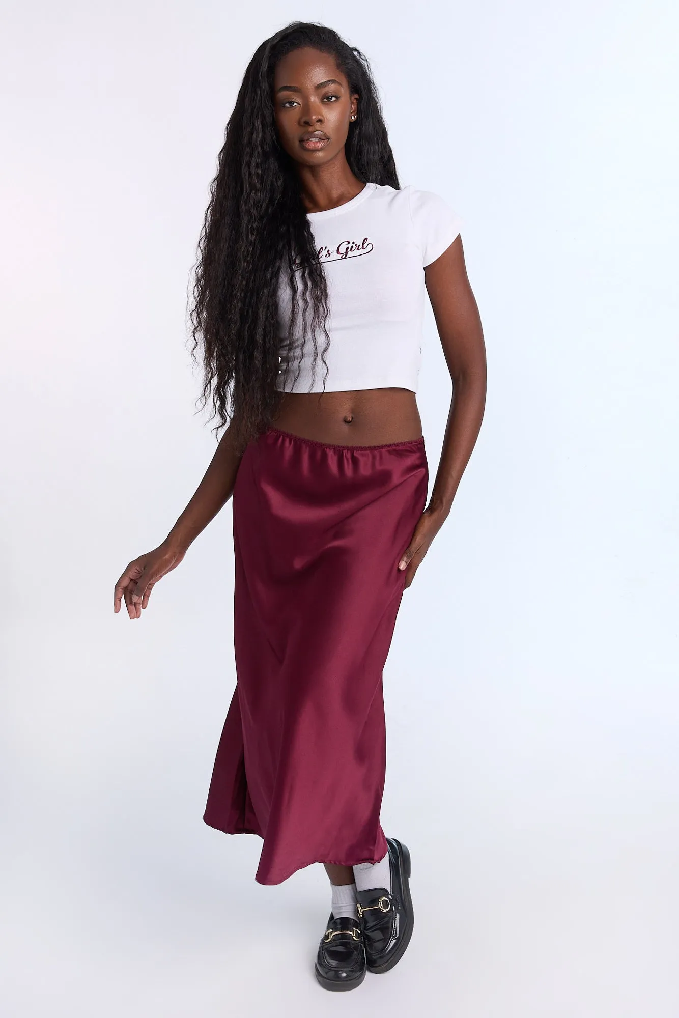 AERO Satin Maxi Skirt sold by Bluenotes