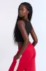 Ribbed Knit Square Neck Corset Tank Top sold by Bluenotes