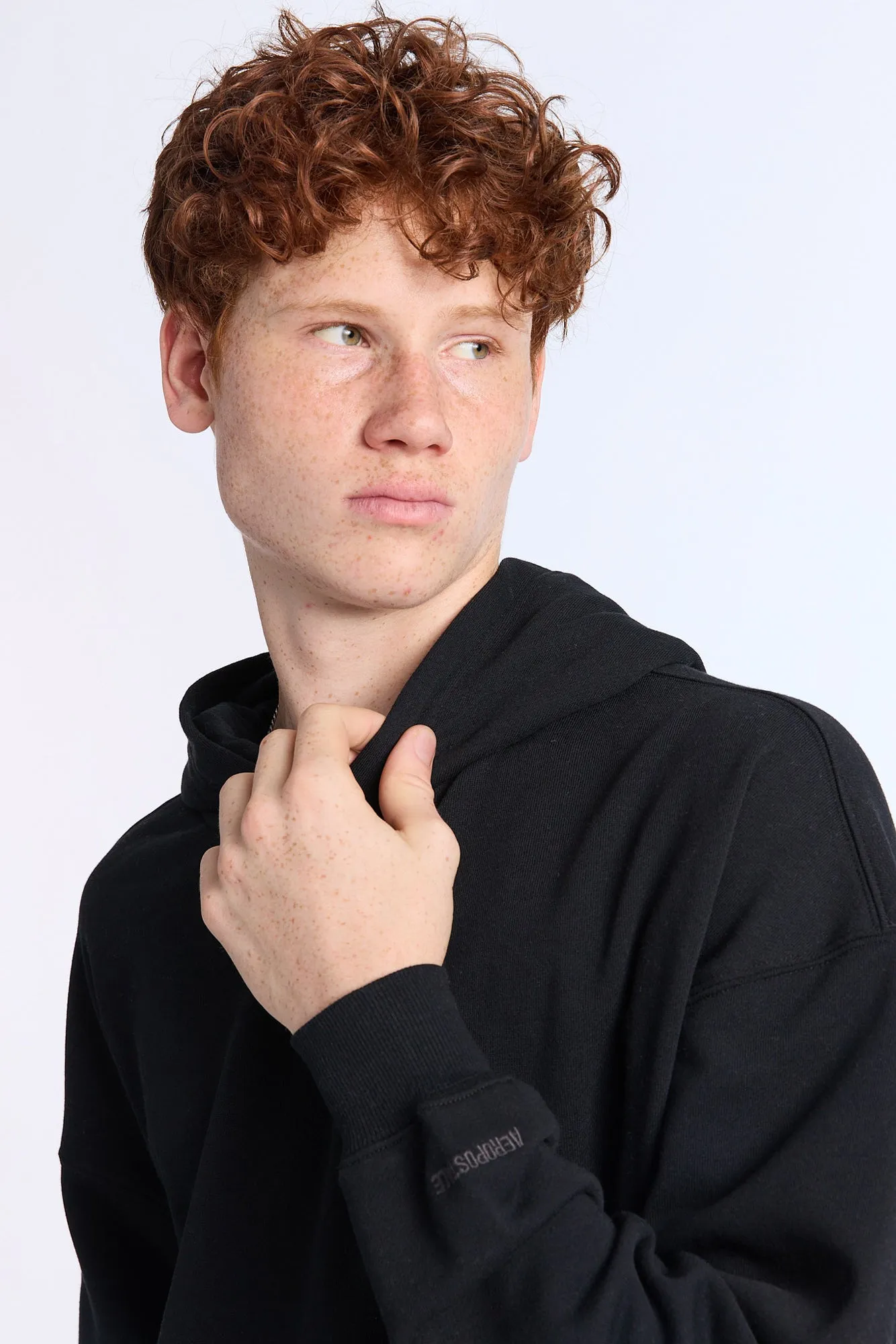 Aéropostale Embroidered Sleeve Boxy Hoodie sold by Bluenotes product image thumbnail 3